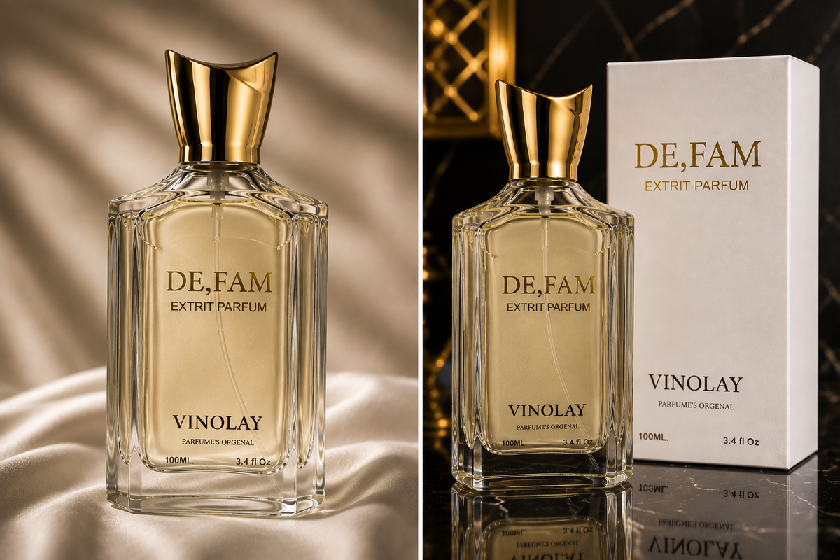 DE’FAM Vinolay perfume luxury product photography